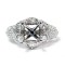 18K White Gold Antique-Style Diamond Pave Semi-Mount Engagement Ring