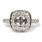 Diamond Semi-Mount Engagement Ring With Cushion Halo
