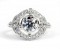 Saturn 18K White Gold Art Deco Style Diamond Engagement Ring Semi Mount Ring