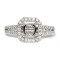14K White Gold Diamond Cushion Halo Semi Mount Engagement Ring