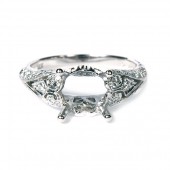 18K White Gold Diamond Semi-Mount Engagement Ring #116-13058