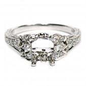 Platinum And Diamond Semi-Mount Engagement Ring