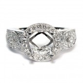 18K White Gold Diamond Semi-Mount Engagement Ring