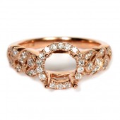 14K Rose Gold Diamond Semi-Mount Engagement Ring
