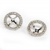 14K White Gold Diamond Earring Jackets