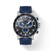 TISSOT SUPERSPORT CHRONOGRAPH WITH BLACK AND BLUE DIAL AND BLUE STRAP