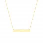 Sterling Silver Yellow Gold Plate Bar Pendant Necklace