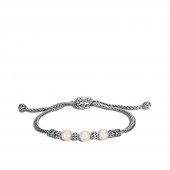 JOHN HARDY CLASSIC CHAIN PULL THRU BRACELET WITH FRESHWATER PEARL ACCENTS
