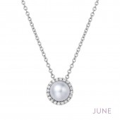 Sterling Silver Cz Fw Pearl Pendant