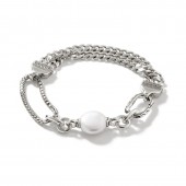 Curb Chain Pearl Link Bracelet