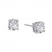 Sterling Silver Created 2.50Ctw 4 Prong Stud Er