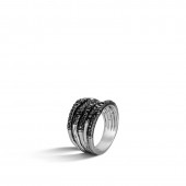 Bamboo Ring In Silver With Black Sapphire (7)