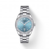 Tissot PR100 Lady Sport Stainless Steel with Ice Blue Dial