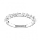 14K WHITE GOLD .35CTW BAGUETTE AND ROUND DIAMOND BAND
