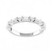 14K WHITE GOLD .50CTW BAGUETTE AND ROUND DIAMOND BAND