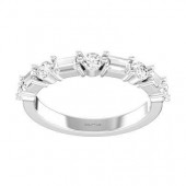 14K WHITE GOLD .75CTW BAGUETTE AND ROUND DIAMOND BAND