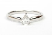 14K White Gold .33Ct Pear Solitaire Engagement Ring