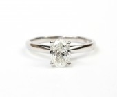 14K WHITE GOLD 1.00CT OVAL SOLITAIRE ENGAGEMENT RING