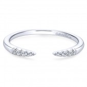 14K WHITE GOLD .05CTW DIAMOND TIPPED STACKABLE RING