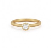 Jade Trau De Beers Forevermark 18K Yellow Gold Solitaire Ring