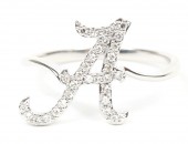 14K WHITE GOLD DIAMOND A RING 14K WHITE GOLD DIAMOND A RING