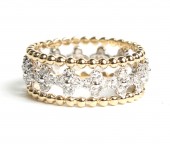 14K YELLOW AND WHITE GOLD FAUX STACKABLE BAND