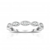 14K White Gold Diamond Stackable Band With Oval Shapes