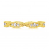 14K Yellow Gold 0.20 Ctw Diamond Stackable Band