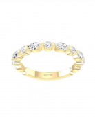 14K YELLOW GOLD .75CTW MARQUISE AND ROUND DIAMOND STACKABLE BAND