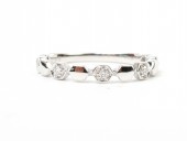 14K WHITE GOLD .07CTW DIAMOND STACKABLE BAND