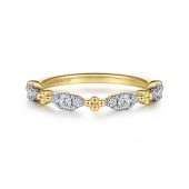 14K YELLOW GOLD DIAMOND MARQUIS SHAPE STACKABLE BAND