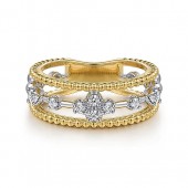 14K YELLOW GOLD DIAMOND STACKABLE RING