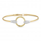 14K Yellow Gold Diamond Wire Bracelet