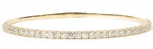 14K Yellow Gold Flexible Diamond Bangle Bracelet 1.90ctw