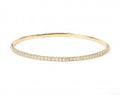 14K Yellow Gold Diamond Flex Bangle Bracelet