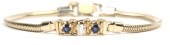 Kaspar And Esh 14K Yellow Gold Hpke 862 Diamond And Sapphire Add A Link Bracelet
