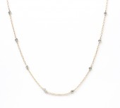 14K YELLOW AND WHITE GOLD .47CTW DIAMOND STATION NECKLACE