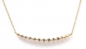 14K YELLOW GOLD DIAMOND CURVED BAR NECKLACE