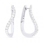 14K White Gold 0.66 Ctw Diamond Earrings
