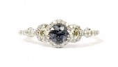 18K White Gold Color-Change Spinel And Diamond Ring