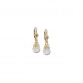 14K Yellow Gold Floating Opal Earrings