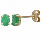 14K Yellow Gold 0.81 CTW Emerald Earrings