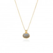 Anna Beck Gold Plate Sterling Silver Reversible Labradorite Pendant Necklace