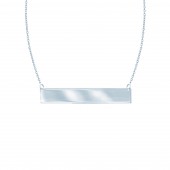 Sterling Silver Engravable Mini Bar Necklace