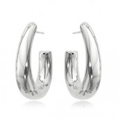 Sterling Silver J Hoop Earrings