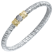 Vahan Ss/14K .11Ctw Diamond Closed Bracelet (4Mm)
