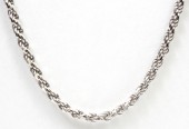 STERLING SILVER 3MM DIAMOND CUT ROPE CHAIN 18 INCHES