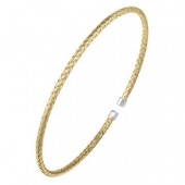 STERLING SILVER WOVEN GOLD PLATED CUFF BRACELET