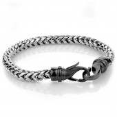 Stainless Steel Black Ion Plated Bracelet With Polished Clasp 8.5 Inches
