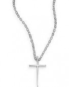 STERLING SILVER SMALL WEDGED CROSS WITH CHAIN